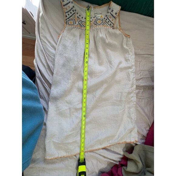 C&C California Embroidered Linen Shift Dress Small Beachy Boho Lagenlook - Picture 3 of 7
